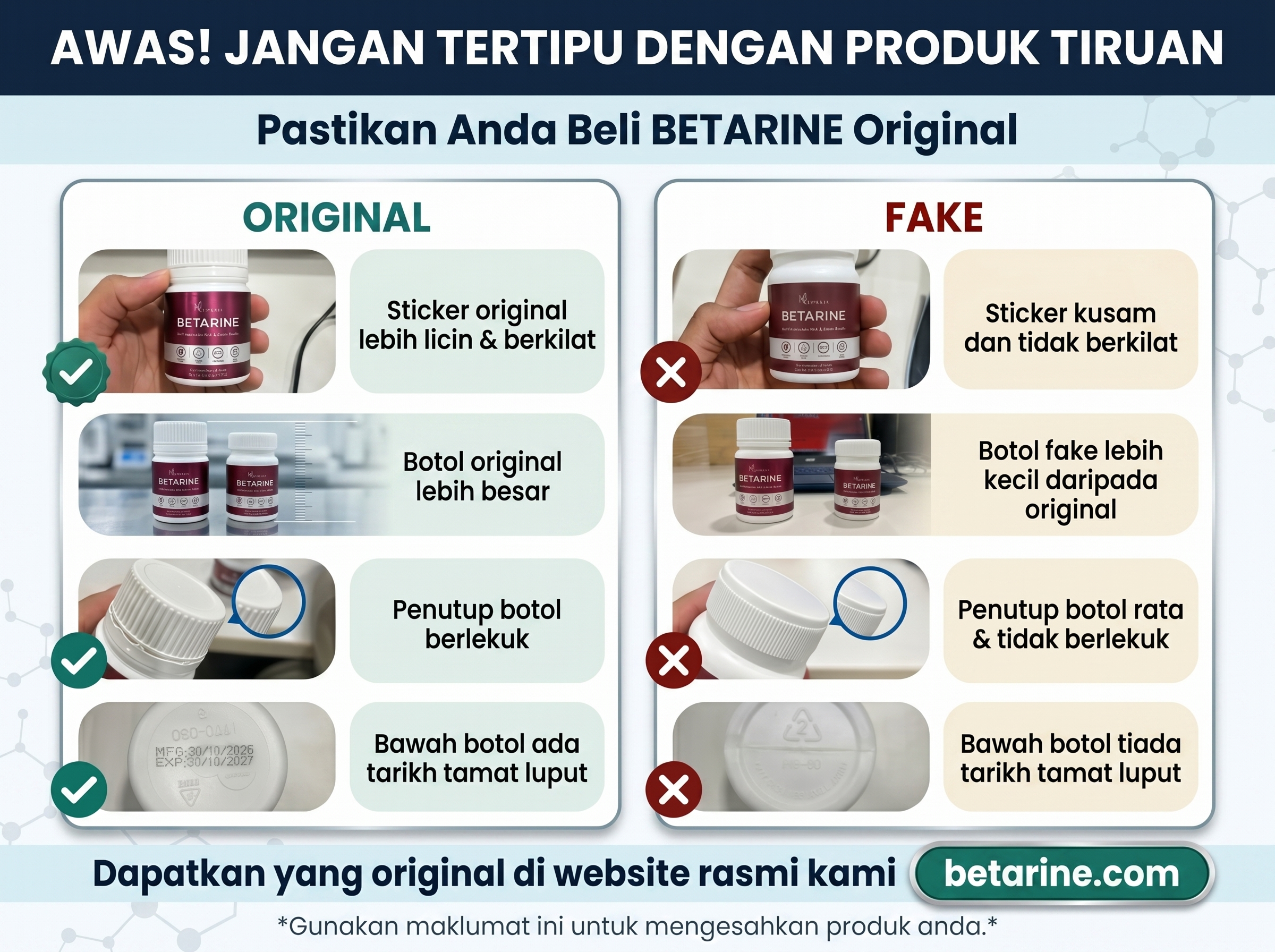 Betarine Original vs Fake